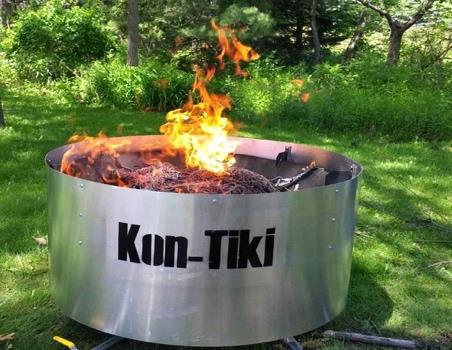 A Kon-Tiki kiln producing biochar